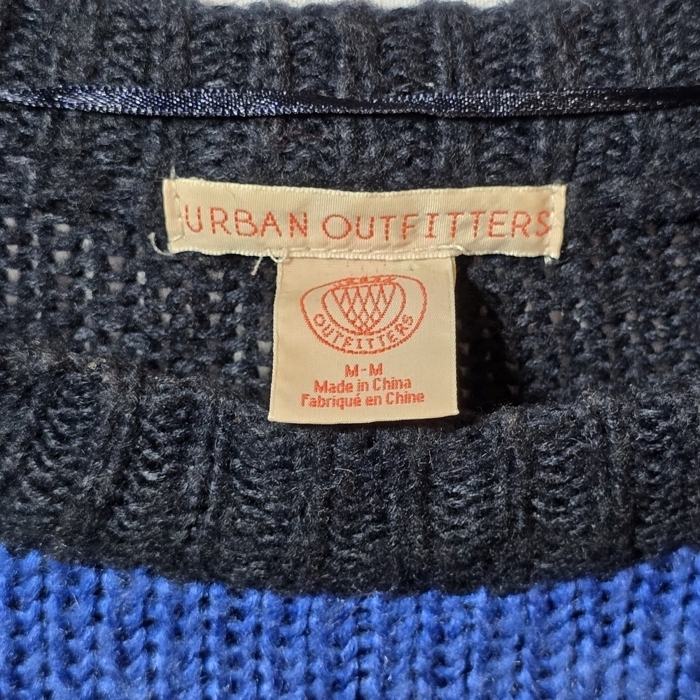 Urban Outfitters Oversized Colorul Stripe Sweater Rainbow 80s Punky Brewster, M - Picture 3 of 8